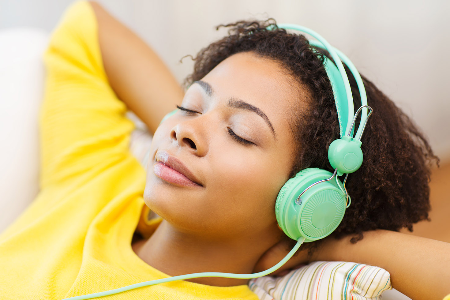 Peaceful Girl with Headphones